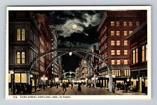 Portland OR-Oregon, Third Street, Advertisement, Antique, Vintage Postcard picture