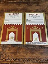 2 Vintage Unused MUSCAT Iner-Continental Hotel Luggage Labels Saltanate Oman picture