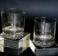 2 Glenlivet scotch whisky old fashioned rocks glasses 3-3/4