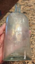 1900- Sawyer’s Crystal Blueing-Bottle 8 1/2 Inches Tall-Aqua-Bubbles Dug picture