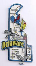 DELAWARE STATE MAP AND LANDMARKS COLLAGE FRIDGE COLLECTIBLE SOUVENIR MAGNET picture