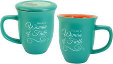 Abbey Gift Woman of Faith Mug and Coaster Set Blue, 4 x 4.38 picture