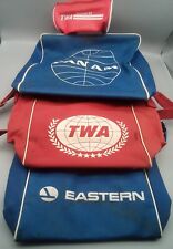 TWA Red Travel BAG Flight Bag W Strap & Zipper Vtg 60s 70s Trans World Airlines picture