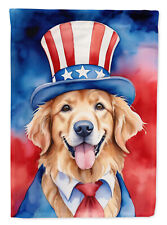 Golden Retriever Patriotic American Flag Canvas House Size DAC5725CHF picture