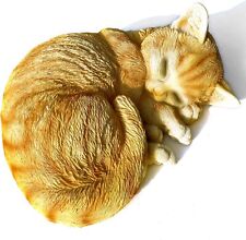 Realistic Kitten Figurine Cat Statue Office Home Décor Resin Orange Tabby  picture