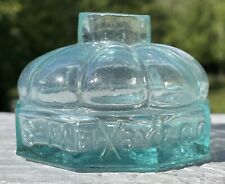 Rare Antique Victorian Bixby Igloo Pumpkin Top Glass Inkwell Bottle 1870's picture