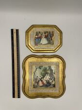 Vintage Italian Art Gold Gilt Wood Mounted Art Made In Italy picture