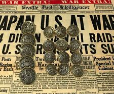 Vintage Military buttons like Brass for Coat, Blazer Buttons. Set of 17 picture