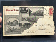 c. 1909 Pratt Kansas KS Multi-View photo envelope harlenske confectionery  picture