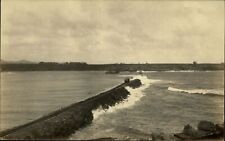 RPPC location? Breakwater~ marked California jetty~ 1910-1930 photo postcard picture