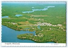 1974 Aerial View Foreground Long Lake Background Longville Minnesota MN Postcard picture