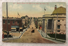 San Pedro California, Beacon Street, City Hall, Antique Vintage Postcard, 1900s picture