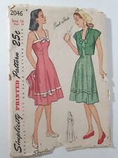 Simplicity 2046 Vintage 1940s Sewing Pattern Size 16 picture