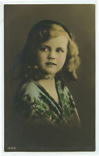 c 1910 Children Child PRETTY LITTLE GIRL tinted photo postcard picture