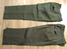 2 pair AUTHENTIC Korean War era soldier's ARMY pants/button fly-green wool picture