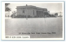 Alton Illinois IL RPPC Photo Postcard Riverside Park Rest House 1943 Posted picture