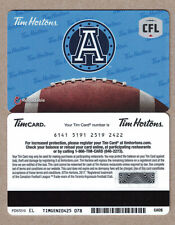 Tim Hortons 2017 CFL TORONTO ARGOS Football FD57210 s/n 6141 Gift Card picture