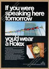 1967 Rolex Day Date gold watch United Nations color photo vintage print ad picture