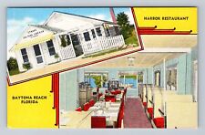 Daytona FL-Florida, The Harbor Restaurant, Advertising Vintage Postcard picture