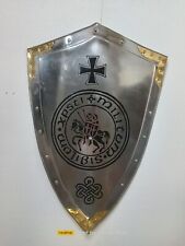 Christmas Knight Shield Templar Crusader Steel Shield Armour Battle Larp Sca Pro picture