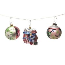 3 Vintage Hallmark Blown Glass Christmas Ornaments Excellent Condition picture
