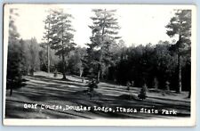 Itasca State Park MN Postcard RPPC Photo Golf Course Douglas Lodge c1950's picture