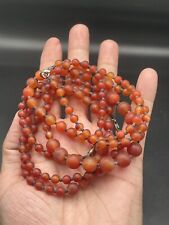 Lot Sale, 3 Necklace Of Old Authentic Yemeni Carnelian Aqeeq Stone Beads Natural picture