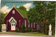 1958 St Andrew's Catholic Church in Myrtle Beach South Carolina Vintage Postcard picture