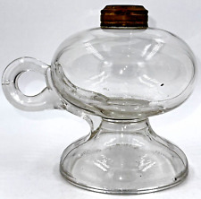 Adorable Antique Footed Finger / Hand Lamp Pretty Domed Base, Bubble In Handle picture