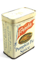 Early French‘s Pumpkin Pie Spice ( Two Line )   Advertising TIN w/ Lid picture