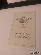 COA for LENOX The Governor's Garden Party - American Fashion Figurine Collection picture