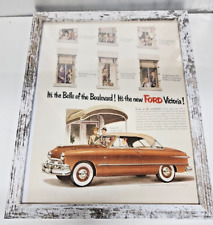 1951 Vintage Framed Ford Victoria Automobile Advertising Art Life Magazine Ad picture