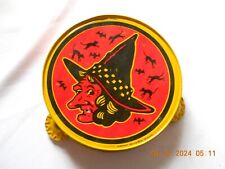 Kirchhof Halloween Noisemaker Witch, Bats & Black Cats Tambourine Vintage USA picture
