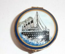 Peint Main Limoges Trinket - Round Titanic picture