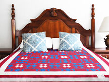Nice Red, White & Blue Star design FINISHED QUILT - Queen Size Masculine Colors picture