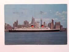 S S Queen Elizabeth Lower Manhattan New York City  Posted 1955 Postcard picture