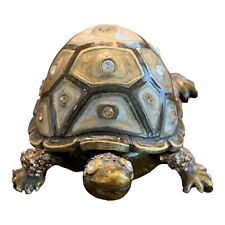 Jay Strongwater Golden Brown Turtle Trinket Box 3” Long, Amber & Clear Crystals picture