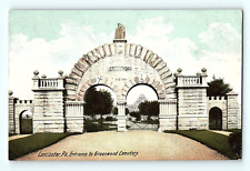 Entrance to Greenwood Cemetery Lancaster Pennsylvania Vintage Postcard E2 picture
