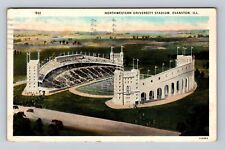 Evanston IL-Illinois, Northwester University Stadium, Antique Vintage Postcard picture