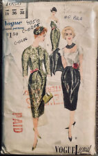 Vintage 1959 Vogue 2 Style Bodice Cocktail Dress w/Jacket Pattern #4050 Sz 16 picture
