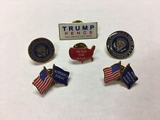 Donald Trump Lapel Pin Lot of 6, Build the Wall, Presidential seal USA Flag #3 picture