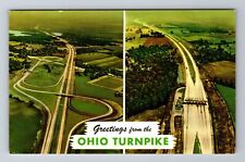OH-Ohio, Aerial Of Ohio Gateways Turnpike, Antique, Vintage Souvenir Postcard picture