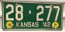 1942 Kansas Sunflower License Plate 28-277 picture