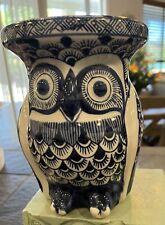 Vintage Blue And White Ceramic Owl Figurine Plant Stand                       A1 picture
