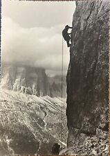 RPPC Italy Dolomites Mountaineer Rock Climber Antique Real Photo Postcard 4x6 picture