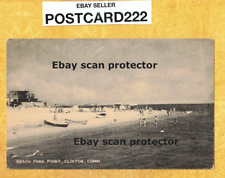 CT Clinton 1947 antique postcard HOUSES & PEOPLE AT BEACH PARK POINT Conn  picture