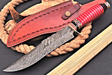 Custom Made Damascus Bowie Knife Hunting - Hand Forge Damascus Steel 1744 picture