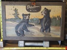 Vintage Early Gettelman Beer Brewery Black Bear Cub Sign Milwaukee WI 17X11 picture