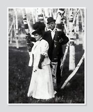 Black Victorian Couple in the Woods c1890s, Vintage Photo Reprint picture