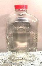 Vintage Embossed Clear Glass Refrigerator Bottle Art Deco Design picture